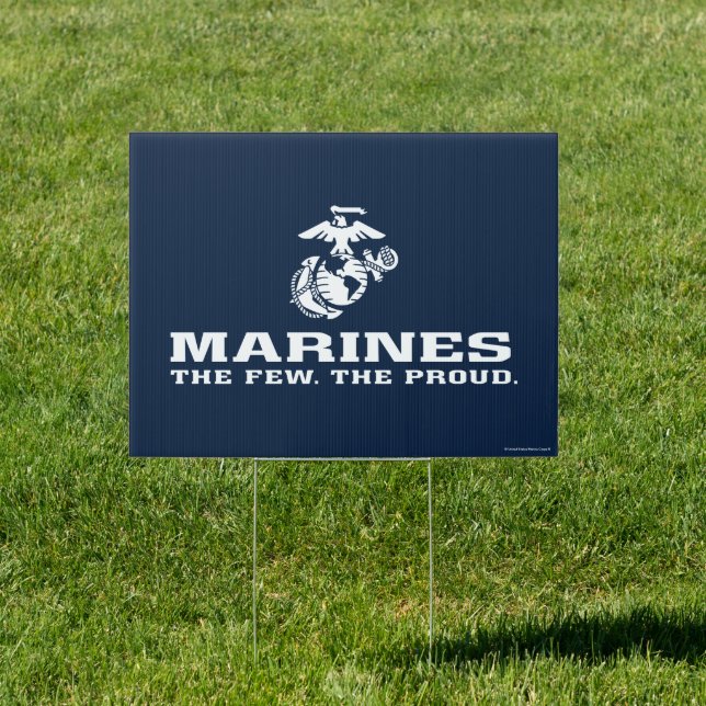 USMC The Few The Proud Logo Stacked - White Sign (Insitu)