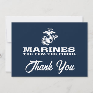 USMC The Few The Proud Logo Stacked - White Thank You Card