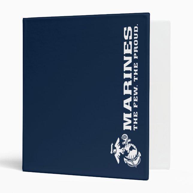USMC The Few The Proud Logo - White 3 Ring Binder (Front/Inside)
