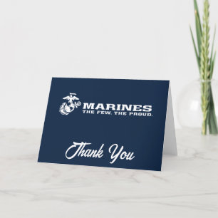 USMC The Few The Proud Logo - White Letterpress Thank You Card