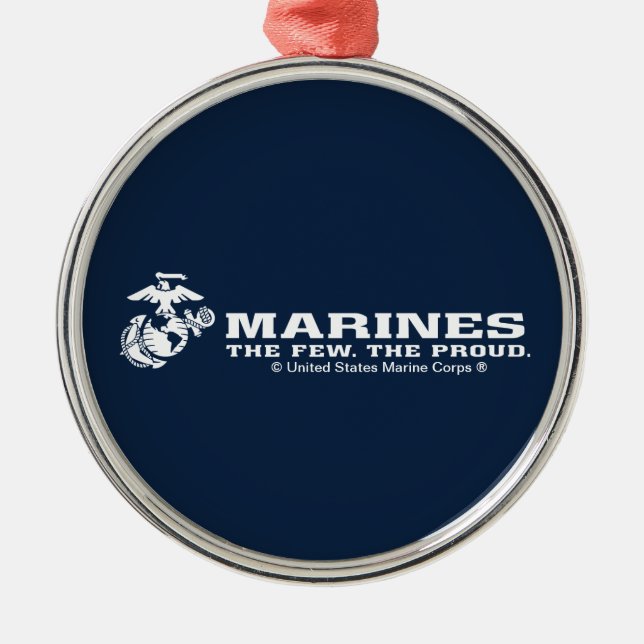 USMC The Few The Proud Logo - White Metal Ornament (Front)