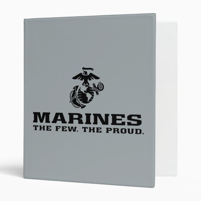 USMC "The Few, The Proud" Stacked Black Logo 3 Ring Binder (Front/Inside)