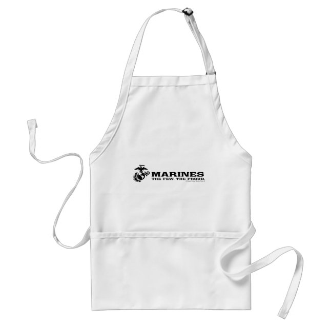 USMC "The Few, The Proud" Stacked Black Logo Adult Apron (Front)