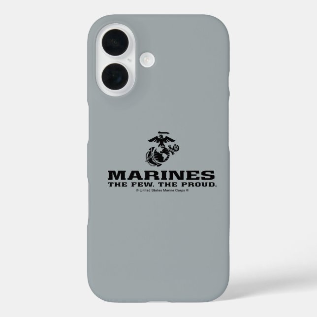 USMC "The Few, The Proud" Stacked Black Logo Case-Mate iPhone Case (Back)