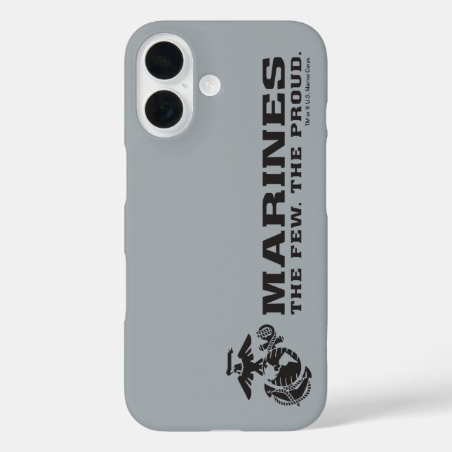 USMC "The Few, The Proud" Stacked Black Logo Case-Mate iPhone Case (Back)