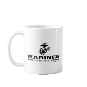 USMC "The Few, The Proud" Stacked Black Logo Coffee Mug