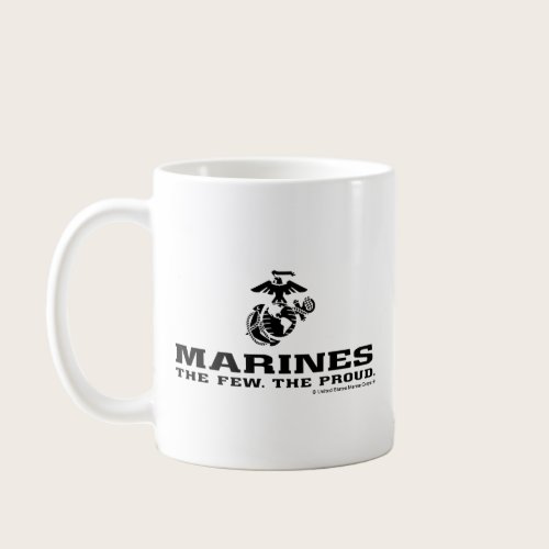 USMC "The Few, The Proud" Stacked Black Logo Coffee Mug