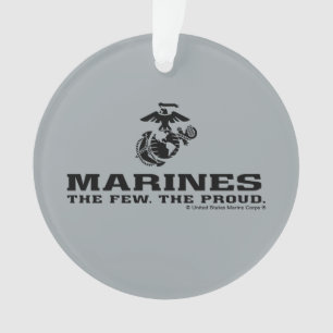 USMC "The Few, The Proud" Stacked Black Logo Ornament