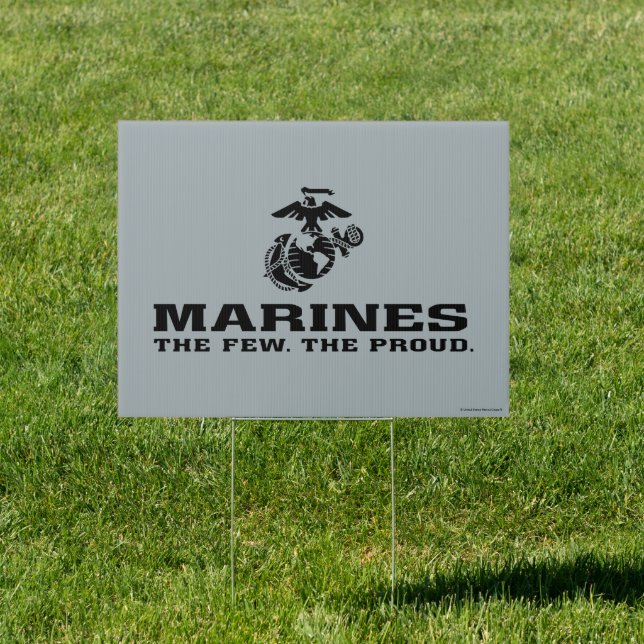 USMC "The Few, The Proud" Stacked Black Logo Sign (Insitu)
