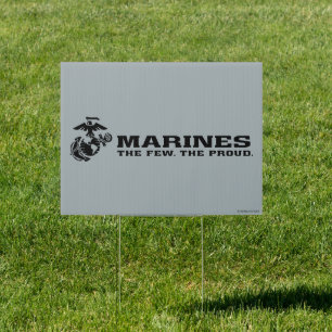 USMC "The Few, The Proud" Stacked Black Logo Sign