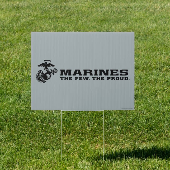 USMC "The Few, The Proud" Stacked Black Logo Sign (Insitu)