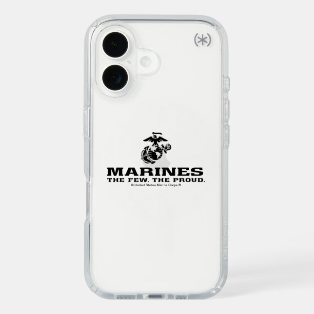 USMC "The Few, The Proud" Stacked Black Logo Speck iPhone Case (Front)