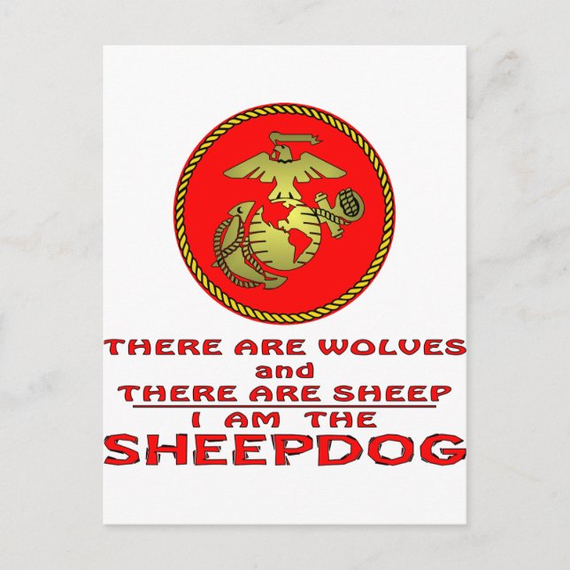 USMC There Are Wolves And There Are Sheep Postcard (Front)