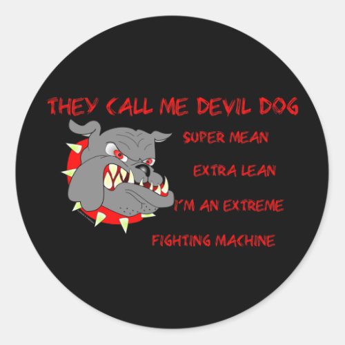 USMC They Call Me Devil Dog Classic Round Sticker