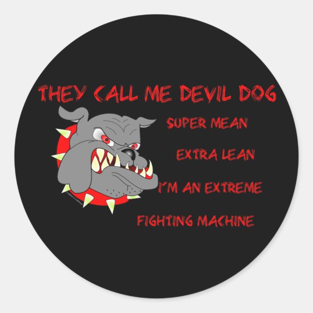 USMC They Call Me Devil Dog Classic Round Sticker (Front)