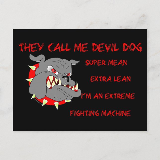 USMC They Call Me Devil Dog Postcard (Front)
