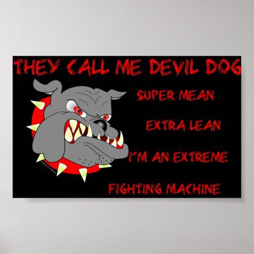 USMC They Call Me Devil Dog Poster