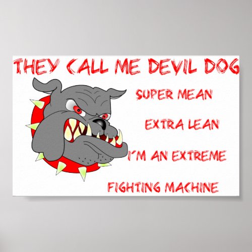 USMC They Call Me Devil Dog Poster