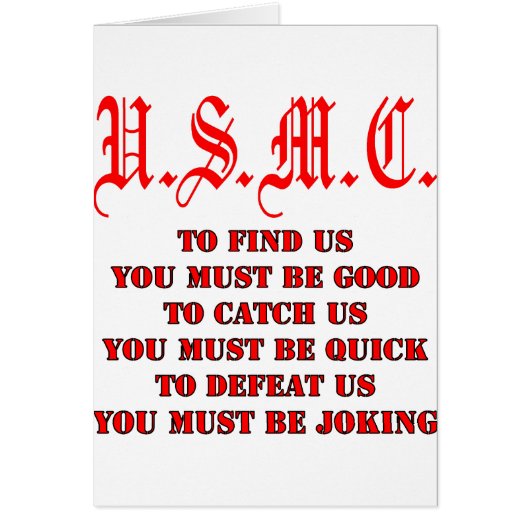 USMC To Find Catch or Defeat Us Cards (Front)