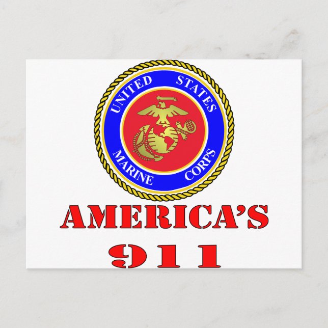 USMC United States Marine Corps America’s 911 Postcard (Front)