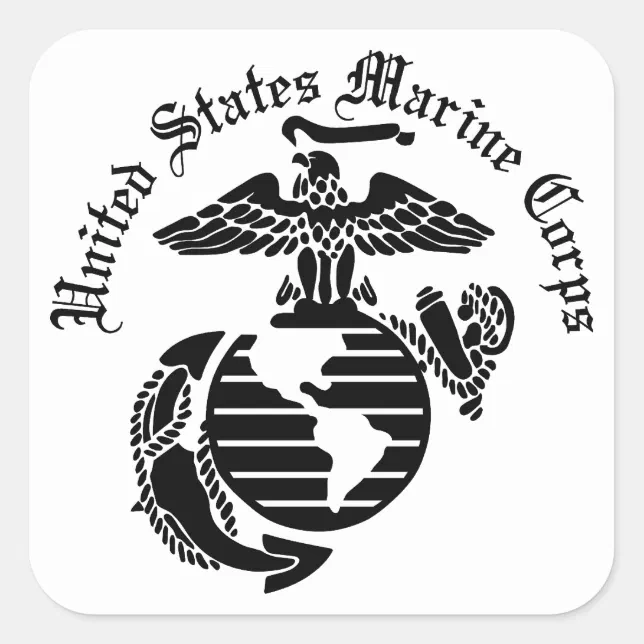 Usmc United States Marine Corps Square Sticker 