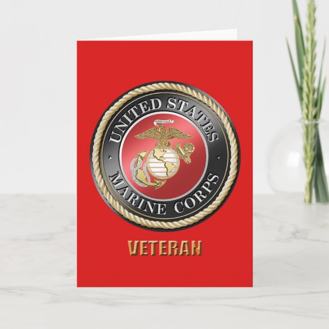 USMC Veteran Greeting Card (Front)