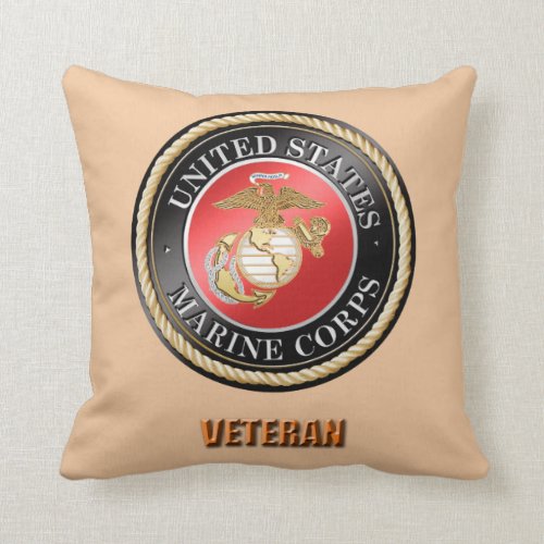 USMC Veteran Throw Pillow
