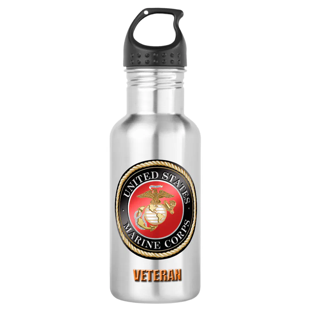 USMC Veteran Water Bottle (Front)
