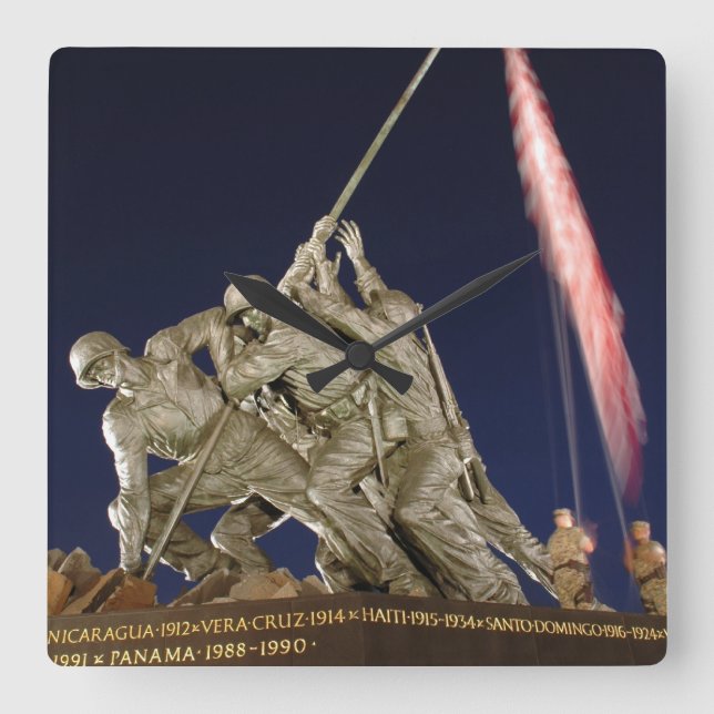 USMC War Memorial Square Wall Clock (Front)