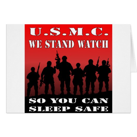 USMC We Stand Watch So You Can Sleep Safe Cards (Front Horizontal)