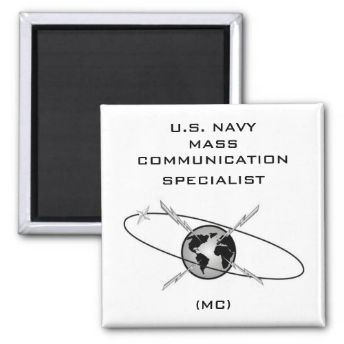 USN MASS COMMUNICATION SPECIALIST SQUARE MAGNET 