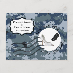 USN Navy Save the Date & Shoes Announcement Postcard