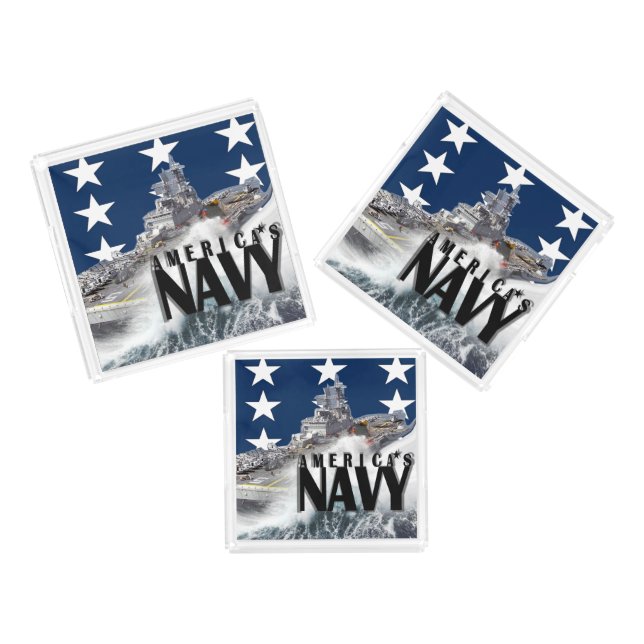 "USNAVYFANMERCH" AMERICA'S NAVY ACRYLIC TRAY (Set)