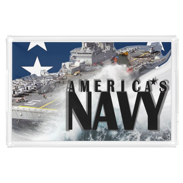 "USNAVYFANMERCH" AMERICA'S NAVY ACRYLIC TRAY (Large)