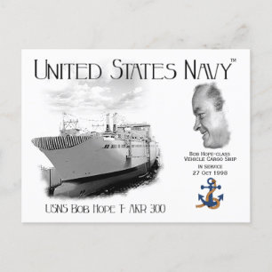 USNS BOB HOPE T-AKR 300 CARGO SHIP POSTCARD
