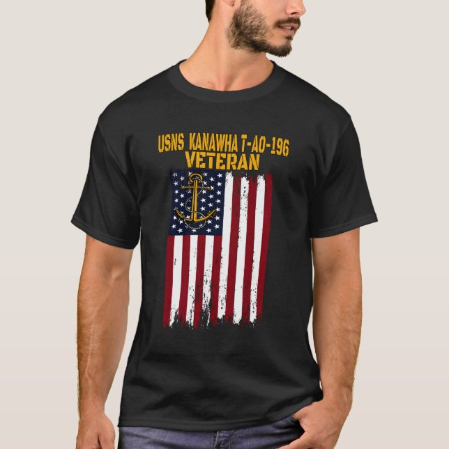 Usns Kanawha T-Ao-196 Replenishment Oiler Ship Vet T-Shirt (Front)