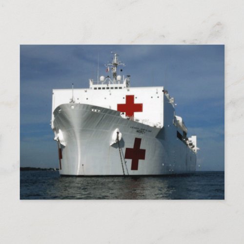 USNS Mercy Hospital Ship Postcard