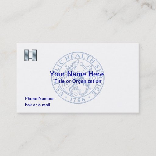 Customizable USPHS Lieutenant Business Card