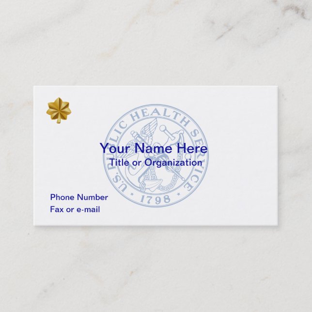 USPHS Lieutenant Commander Business Card (Front)