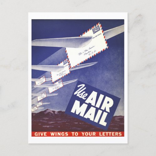 USPS Air Mail Vintage Advertisement Postcard