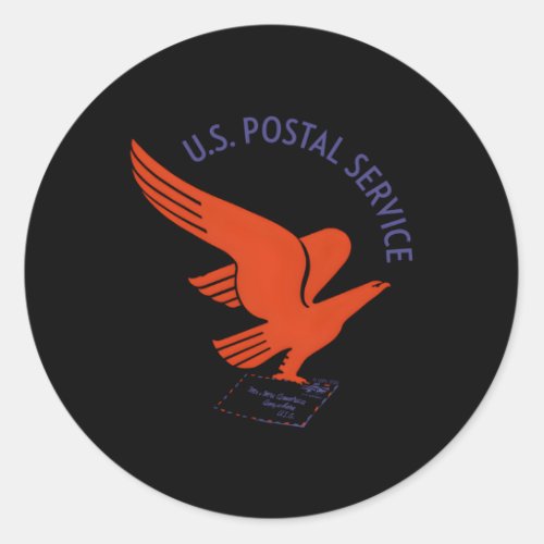 Usps Postal Flight Classic Round Sticker