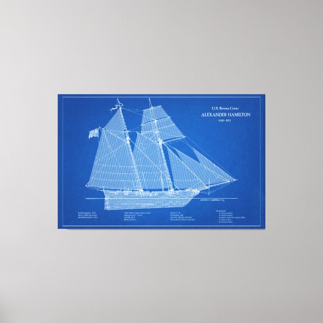 USRC Alexander Hamilton - ABD Canvas Print (Front)