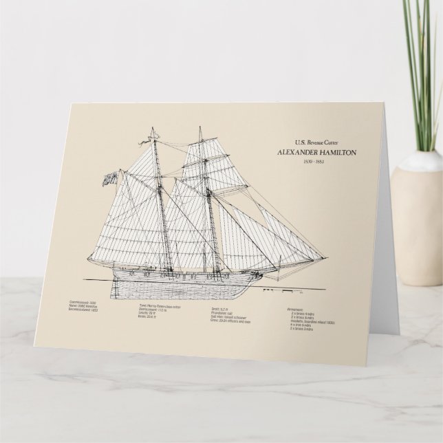 USRC Alexander Hamilton - SBD Letterpress Thank You Card (Front)