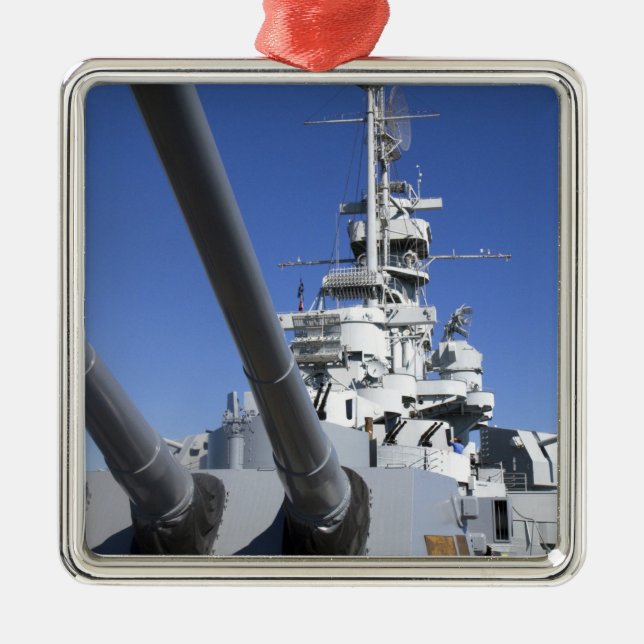 USS Alabama Battleship at Battleship Memorial Metal Ornament (Front)