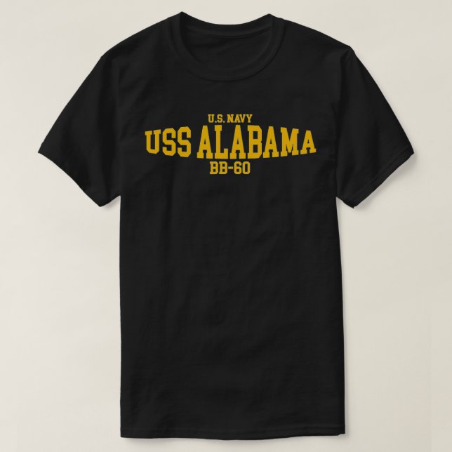 USS Alabama BB60  T-Shirt (Design Front)