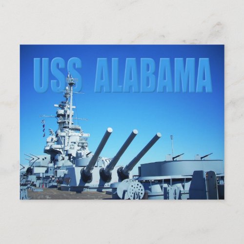 USS Alabama BB_60 Mobile AL Postcard