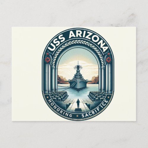 USS Arizona Memorial A Tribute to Heroic Sacrific Holiday Postcard