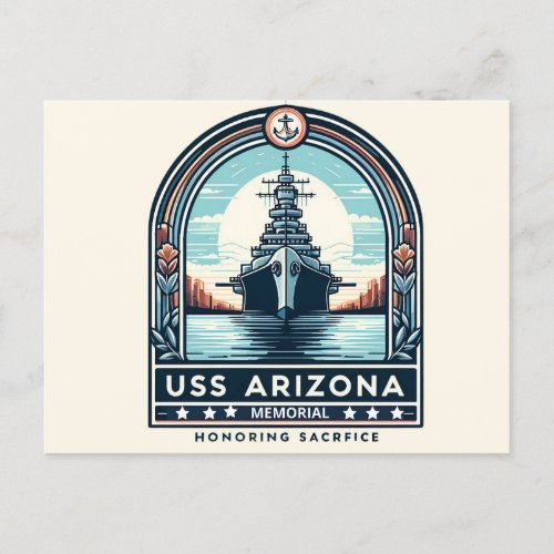 USS Arizona Memorial A Tribute to Heroic Sacrific Holiday Postcard