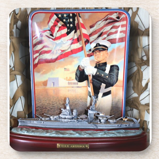 USS Arizona Tribute Drink Coaster (Front)