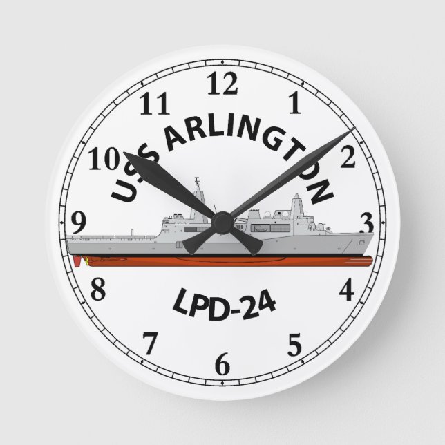 USS ARLINGTON, LPD-24, SAN ANTONIO   ROUND CLOCK (Front)
